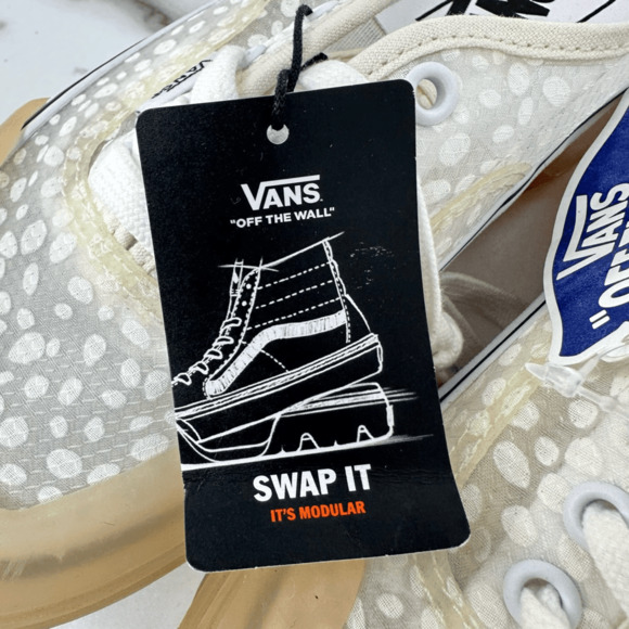 Vans Old Skool Tapered Modular Sneakers Mesh Polka Dot Cream Size 6 - Picture 6 of 14